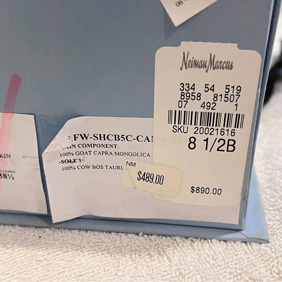 Lanvin Womens Aged Silver Platform Heels 8.5B Chunky T Strap Goatskin Metal - Picture 10 of 12